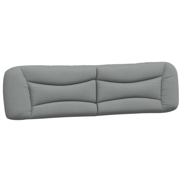 Bed Frame with LED without Mattress "Hvar" Light Grey 200x200 cm Fabric