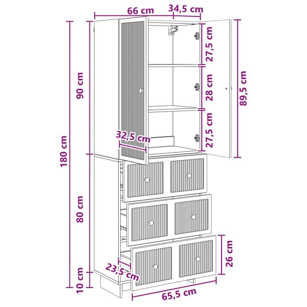 Skåpset 2 pcs 66 x 34,5 x 90 cm Konstruerat trä