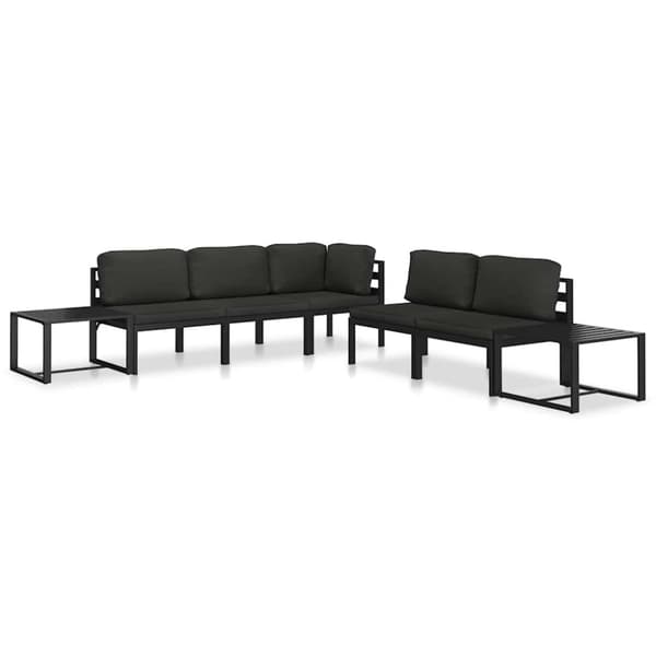 Fåtölj med dynor aluminium antracit