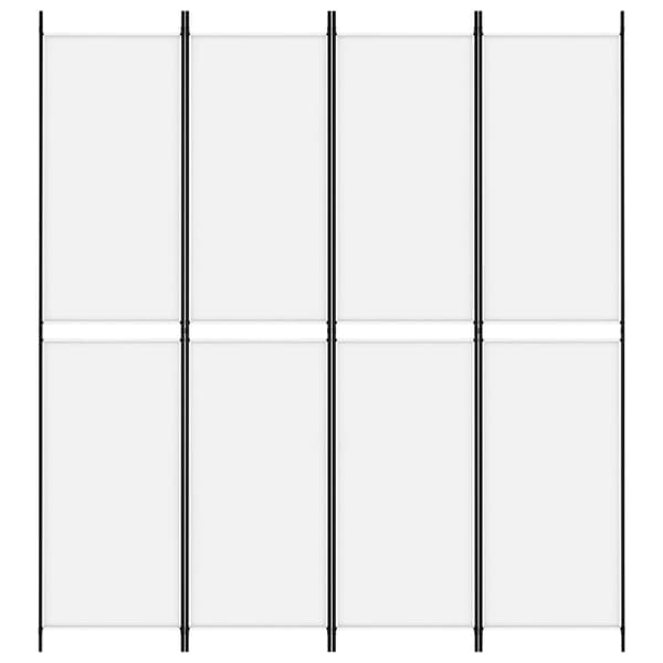 Rumsavdelare 4 paneler vit 200x220 cm tyg