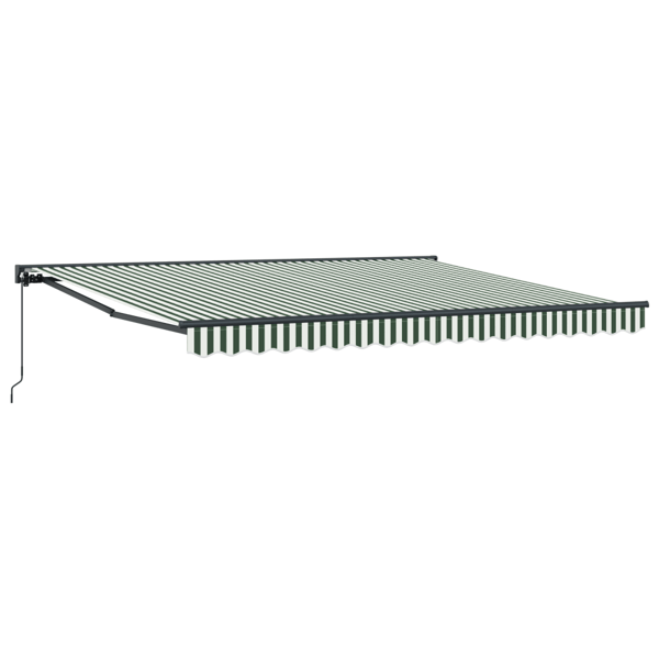 Markisram Grön och Vit 400 × 300 cm Polyester med PU-beläggning