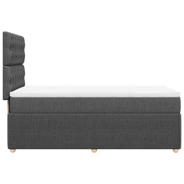 Ramsäng med madrass mörkgrå 90x190 cm tyg