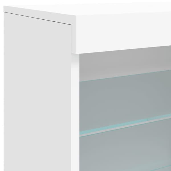 Skänk med LED-belysning vit 60,5x37x67 cm