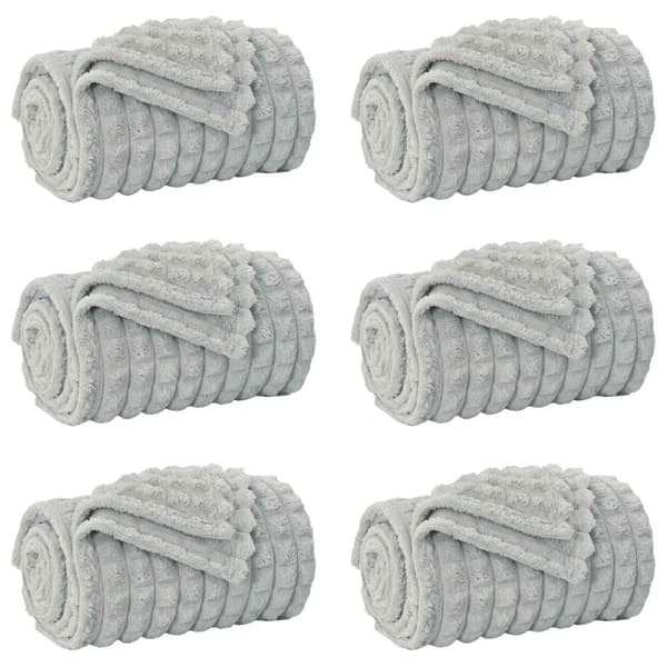 Filtar 6 pcs Grå 200 x 150 cm Fleece