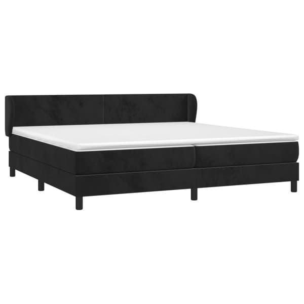 Ramsäng med madrass svart 200x200 cm sammet
