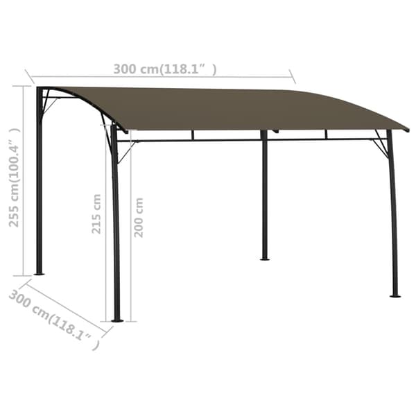Paviljong 3x3x2,55 m taupe
