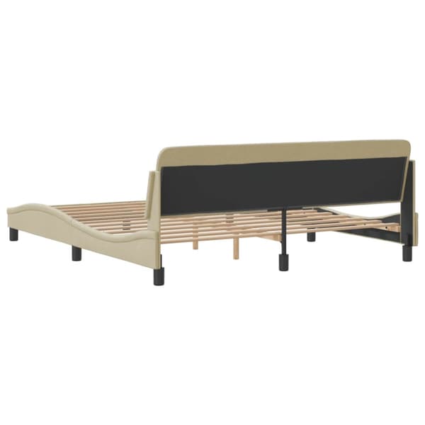 Bed Frame "Dover" Cream 160x200 cm Fabric