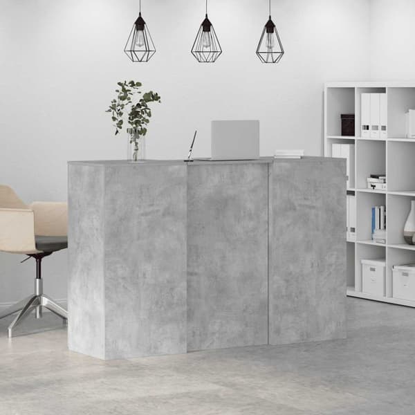 Receptionsdisk betonggrå 155x50x103,5 cm konstruerat trä
