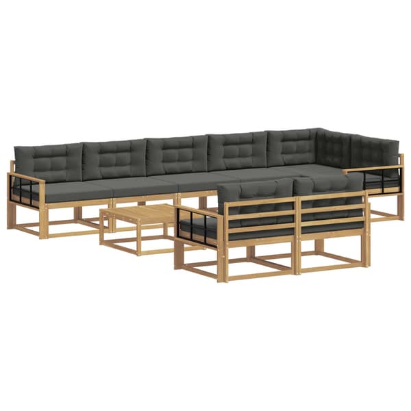 Utomhussoffset 9 pcs Vit och antracit 79 x 79 x 37 cm Polyester