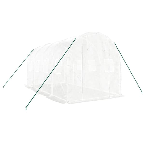 Växthus med stålram vit 8 m² 4x2x2 m