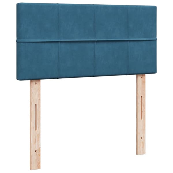 Ramsäng med madrass mörkblå 90x190 cm sammet