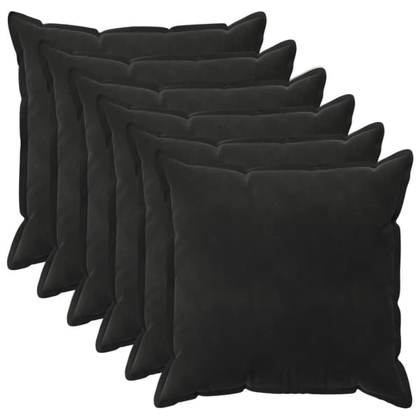 Kuddöverdrag 6 st HOUTEN Svart 65 x 65 cm Sammet