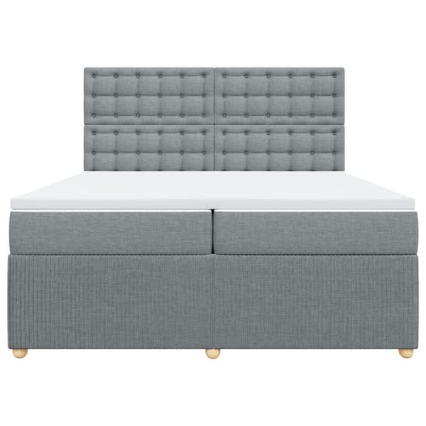 Ramsäng med madrass ljusgrå 200x200 cm tyg