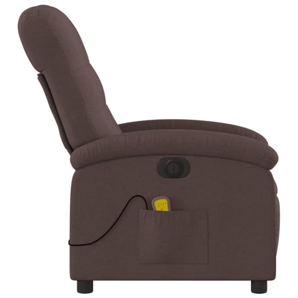 Elektrisk massagefåtölj mörkbrun tyg