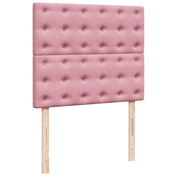 Ramsäng med madrass rosa 120x190 cm sammet