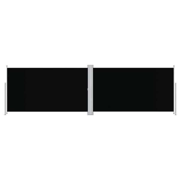 Infällbar sidomarkis 180x600 cm svart