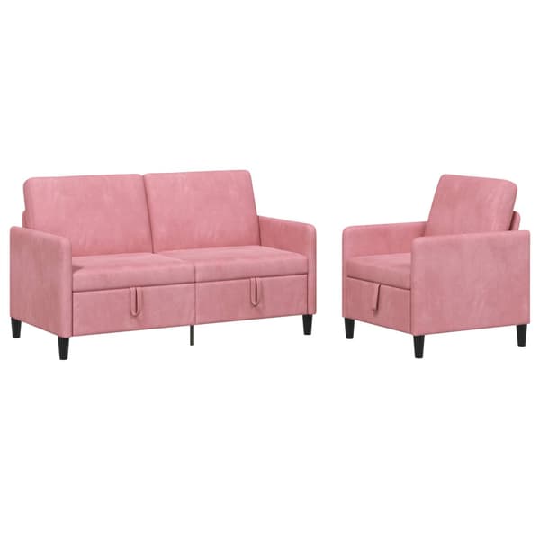 Soffgrupp med förvaring 2 st Rosa Polyester