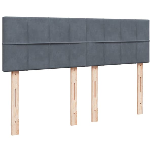 Ramsäng med madrass mörkgrå 140x190 cm sammet