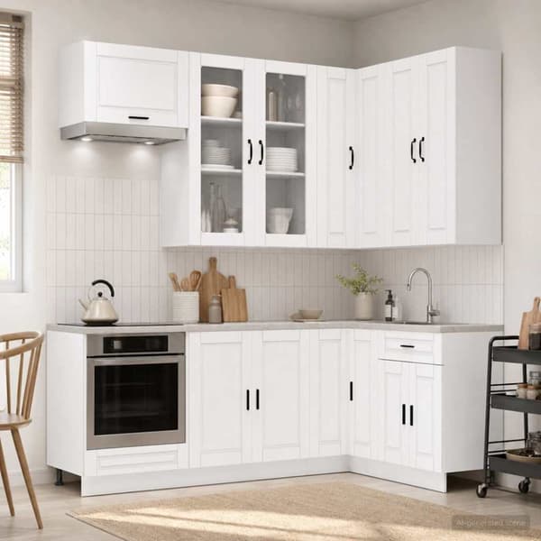 Köksenhet PORTO 8 pcs Vit Konstruerat trä