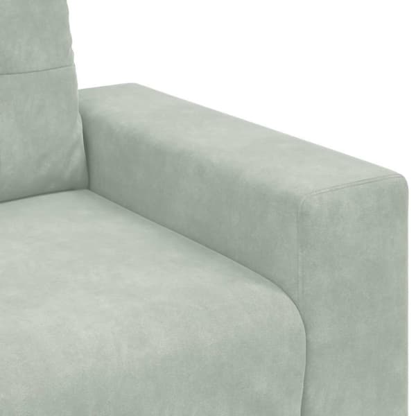 3-sitssoffa ljusgrå 220x78x80 cm sammet