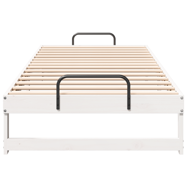 Sängram Vit 90 x 220 cm Massiv furu