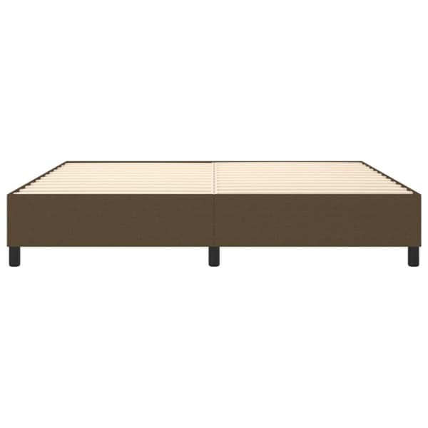 Boxspring-sängram mörkbrun 200x200 cm tyg
