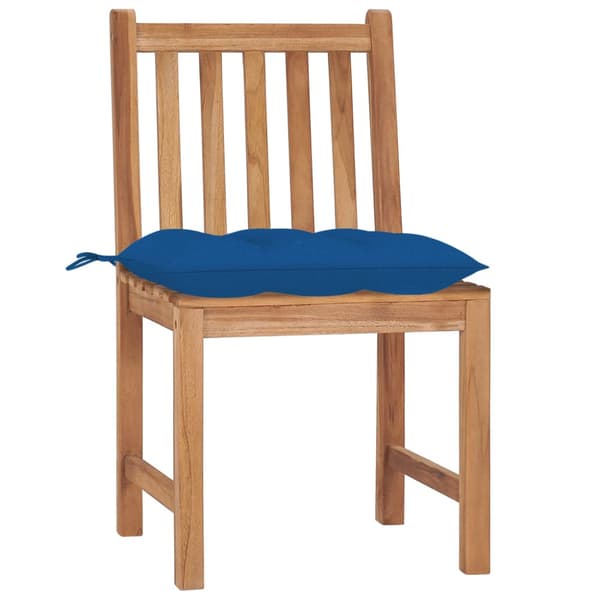 Trädgårdsstolar 2 st med dynor massiv teak