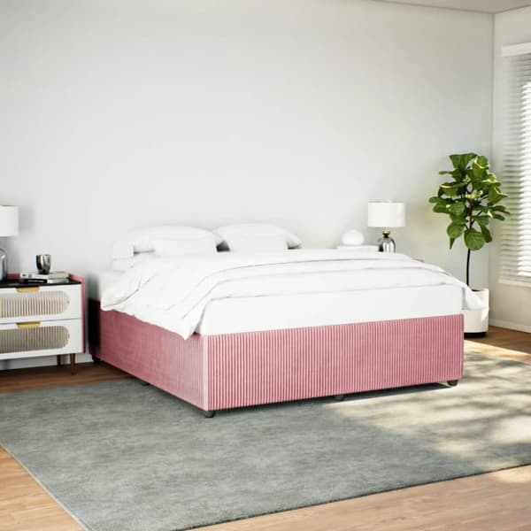 Sängram rosa 180x200 cm sammet