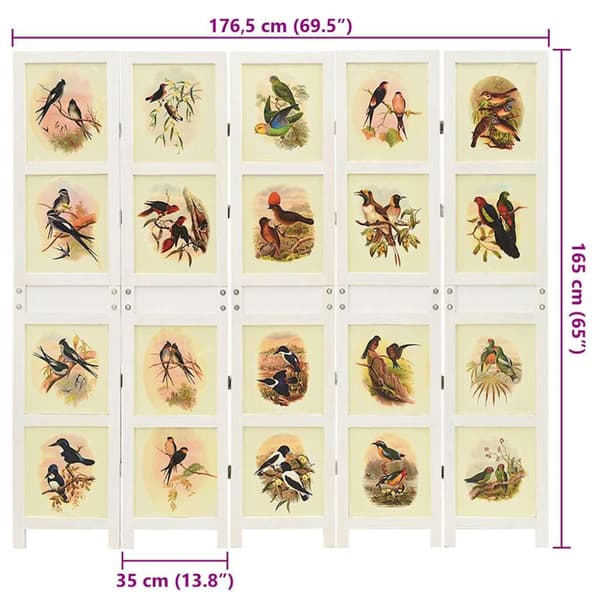 Romdivider Panel Vit 176,5 x 165 cm MDF