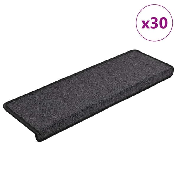 Trappmattor 30 st 65x21x4 cm antracit rektangulär kant