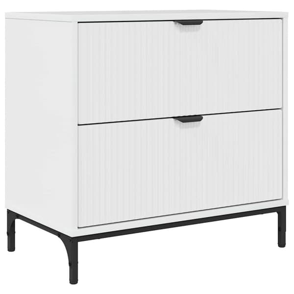 Sängbord Vit högglans 63.5 x 36 x 61 cm Konstruerat trä