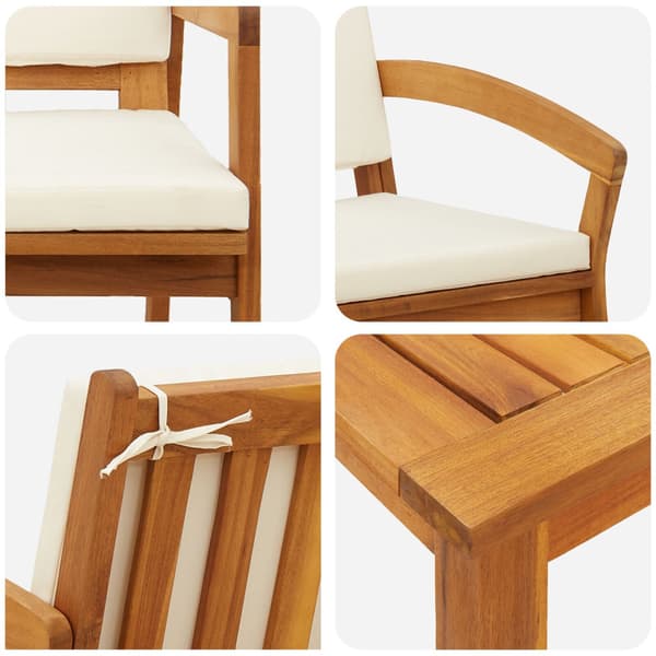 Bistroset med kudde 5 pcs Brun Polyester