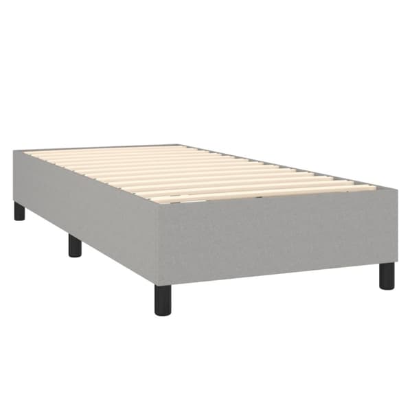 Ramsäng med madrass ljusgrå 90x190 cm tyg