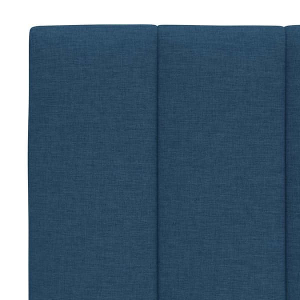 Bed Frame without Mattress "Hanko" Blue 140x190 cm Fabric