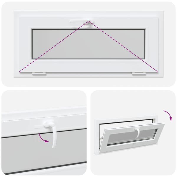 Källarfönster RISOR 90 x 40 cm PVC och glas