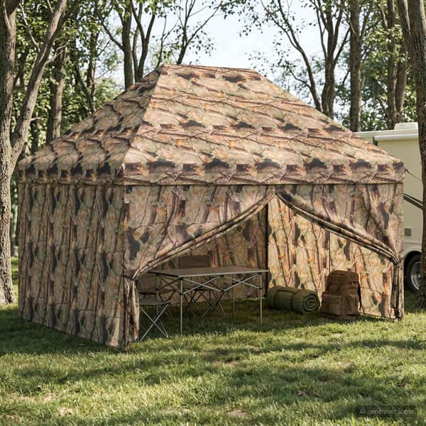 Pop-up Gazebo med 4 Sidoväggar 3 x 4,5 m Skogs camo