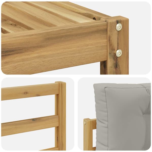 Utomhussoffset med kudde 4 pcs Vit och ljusgrå