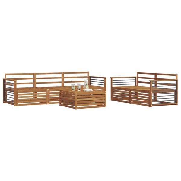 Utomhussoffset 6 pcs Naturfärg