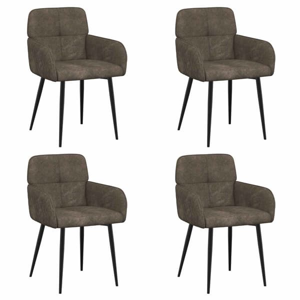 Matstolar 4 pcs Faux Mockaläder Mörkgrå 59 x 56,5 x 85 cm