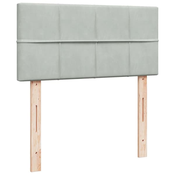 Ramsäng med madrass ljusgrå 80x200 cm sammet