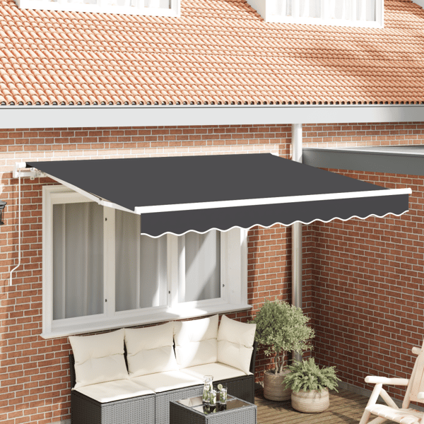 Utfällbar markis Antracit 250 x 200 cm tyg