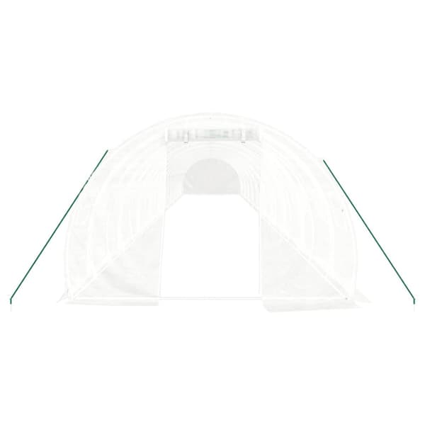 Växthus med stålram vit 60 m² 20x3x2 m