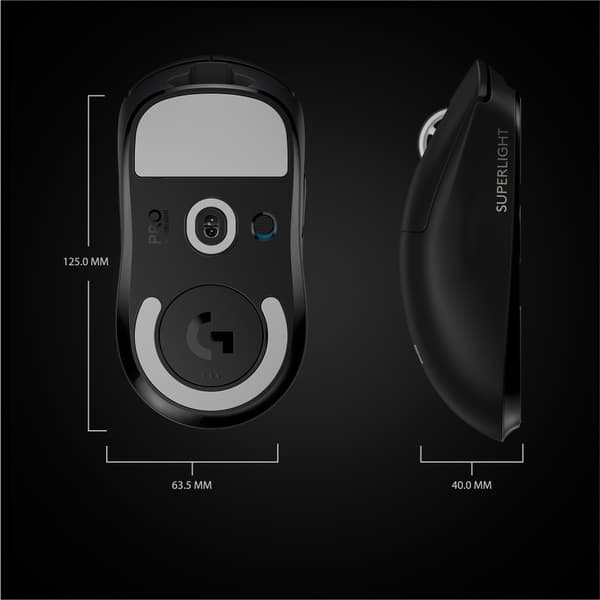 Logitech G Pro X Superlight datormöss högerhand RF Trådlös 25600 DPI