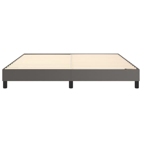 Boxspring-sängram grå 160x200 cm konstläder