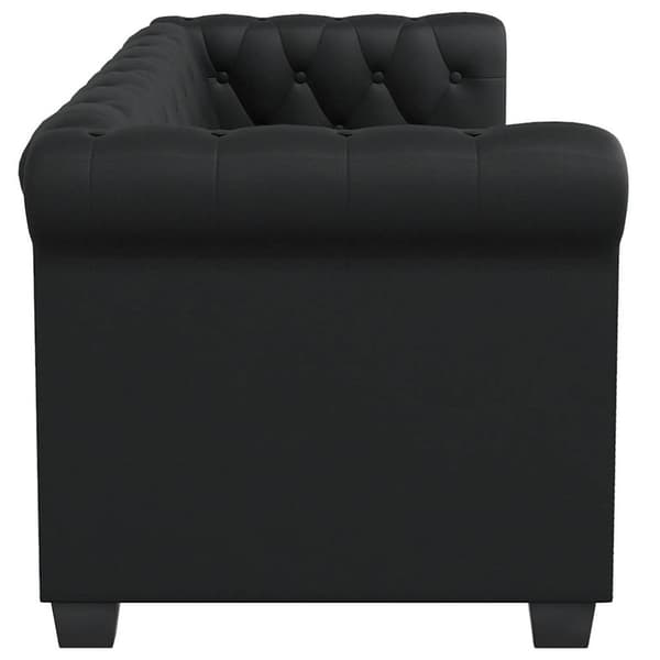 Chesterfield 2-sits konstläder svart
