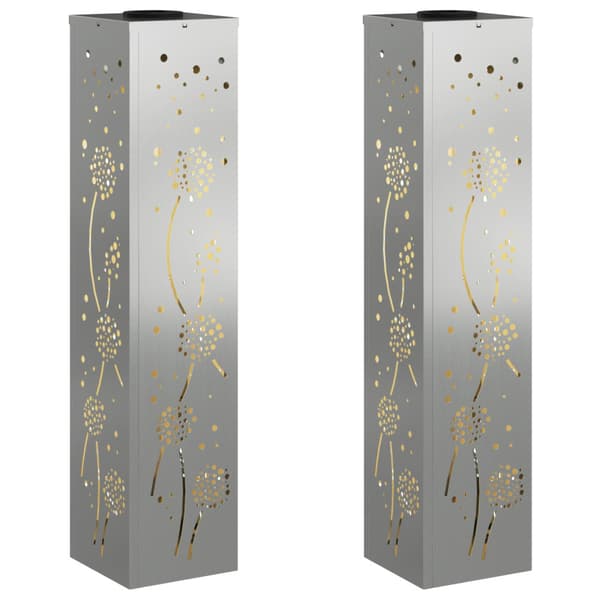 Solar LED Stig Ljus 2 pcs Rostig Galvaniserad
