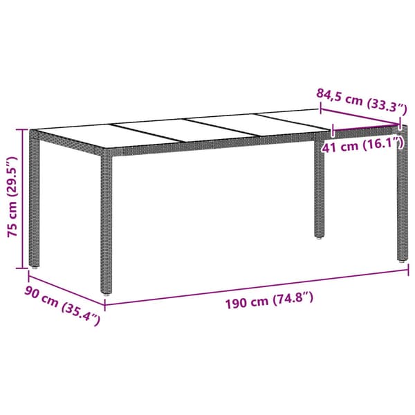Trädgårdsmöbelset 7 pcs Ljusgrå konstrotting
