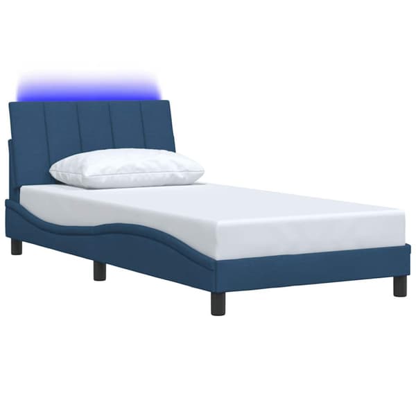 Bed Frame without Mattress "Hanko" Blue 100x200cm Fabric