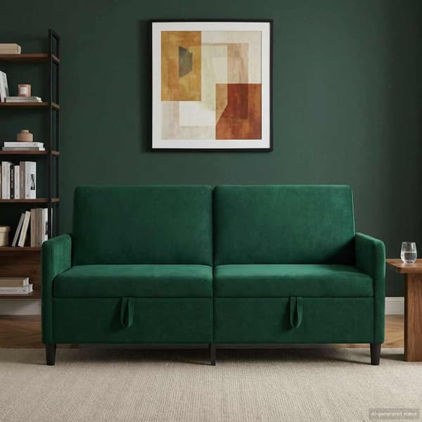 Soffa med förvaring Mörkgrön 172 x 78 x 87 cm Polyester