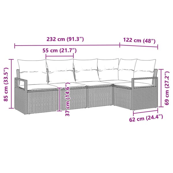 Soffset 5 pcs Brun konstrotting